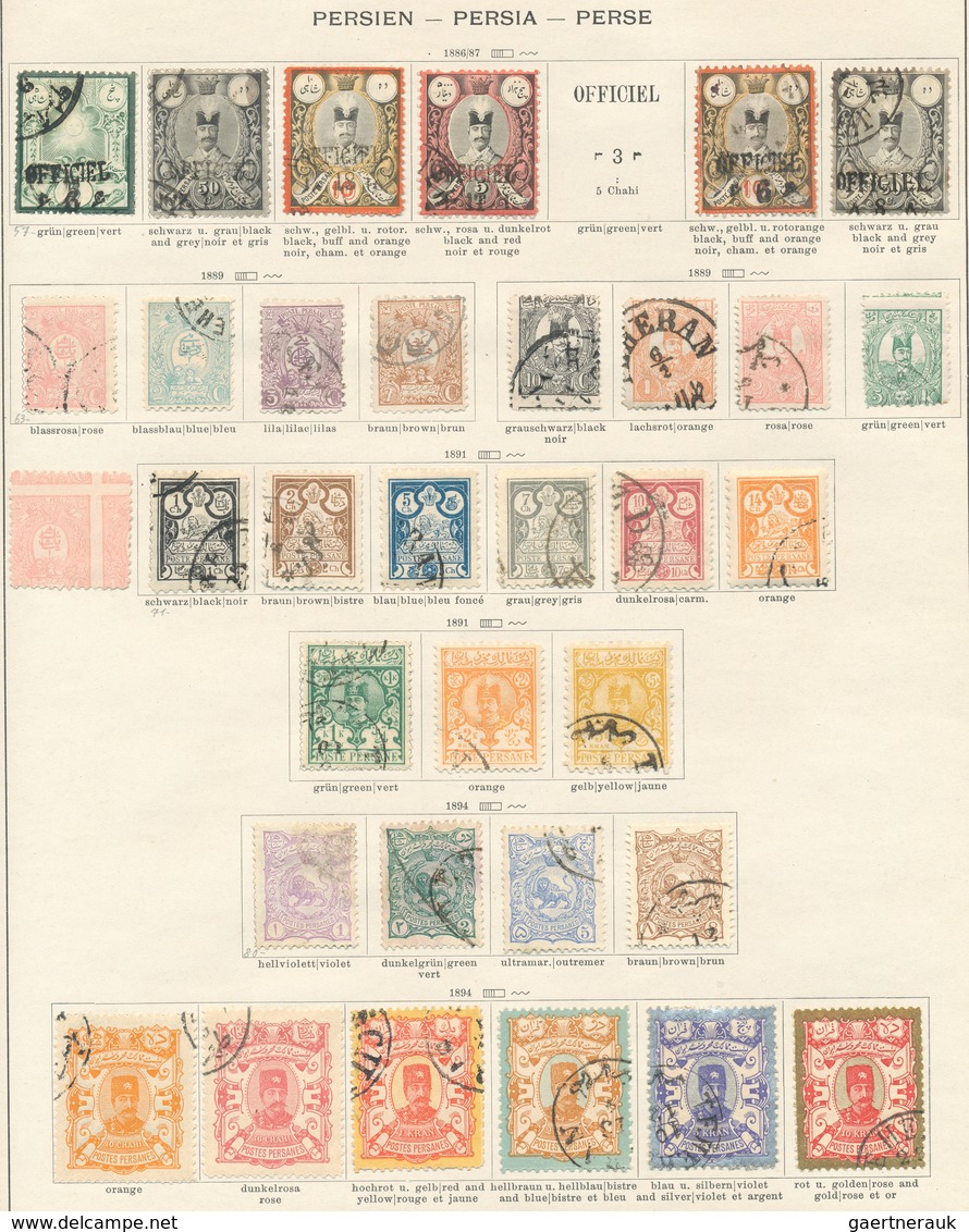 Iran: 1876/1912, Mainly Used Collection On Ancient Schaubek Pages, Well Collected Throughout Up To H - Iran