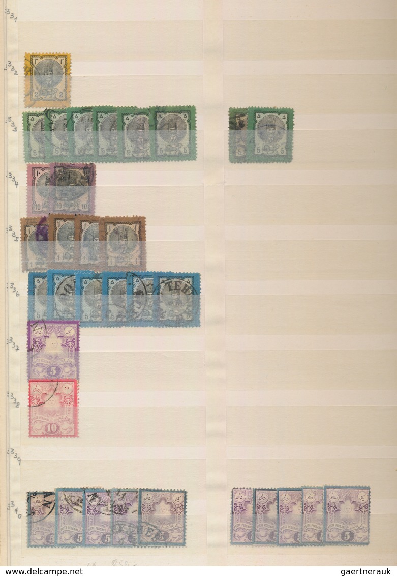 Iran: 1876/1935, Comprehensive Used And Mint Accumulation In A Stockbook, Partly Stuffed Very Densel - Iran