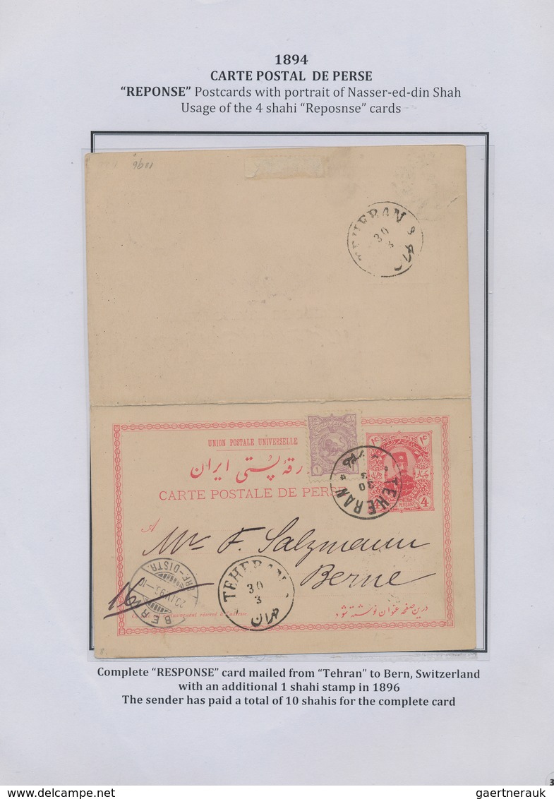 Iran: 1878-1925, "PERSIAN POSTAL STATIONERY IN THE QAJAR PERIOD" Exhibition Collection on 128 pages