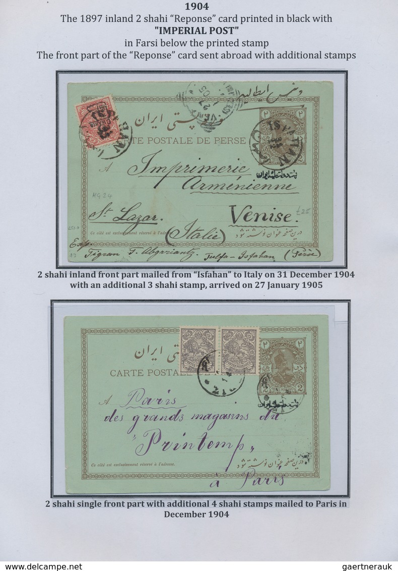 Iran: 1878-1925, "PERSIAN POSTAL STATIONERY IN THE QAJAR PERIOD" Exhibition Collection on 128 pages