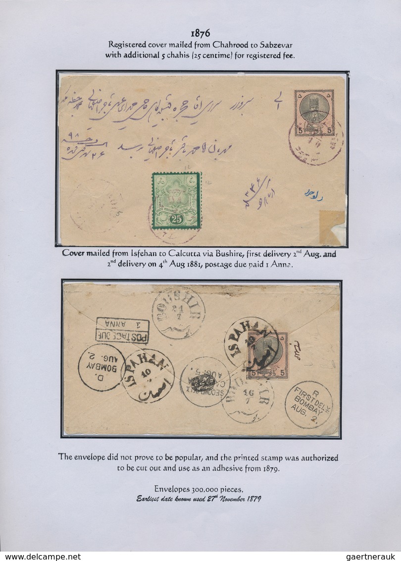 Iran: 1878-1925, "PERSIAN POSTAL STATIONERY IN THE QAJAR PERIOD" Exhibition Collection on 128 pages