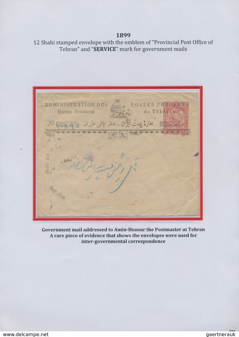 Iran: 1878-1925, "PERSIAN POSTAL STATIONERY IN THE QAJAR PERIOD" Exhibition Collection on 128 pages