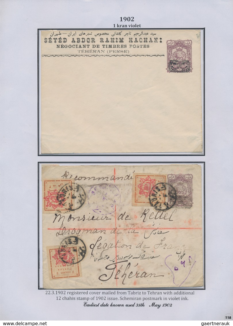 Iran: 1878-1925, "PERSIAN POSTAL STATIONERY IN THE QAJAR PERIOD" Exhibition Collection on 128 pages