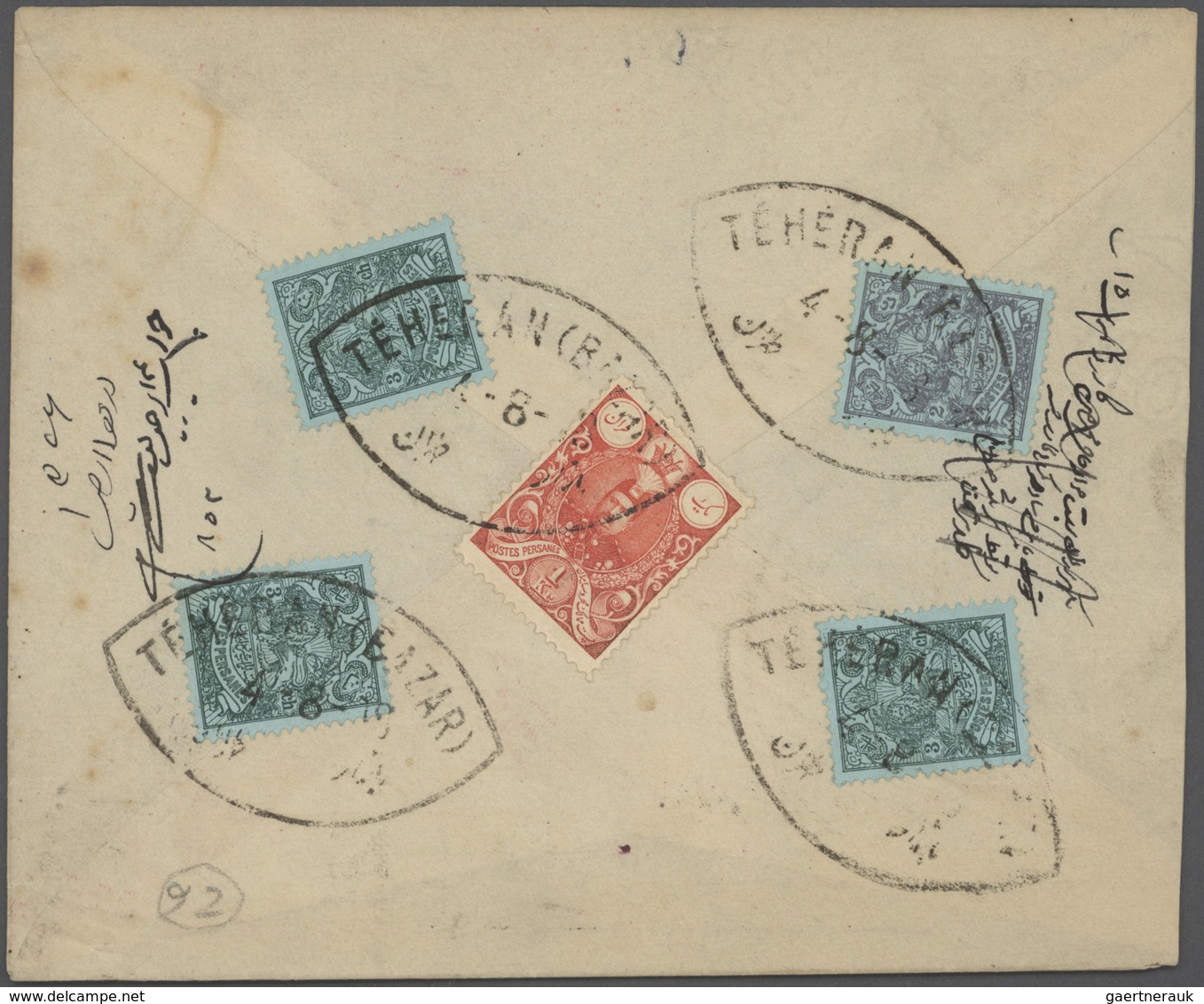 Iran: 1882-1928, Lot with covers & stationerys including early overprinted issues, waybills, pre pai