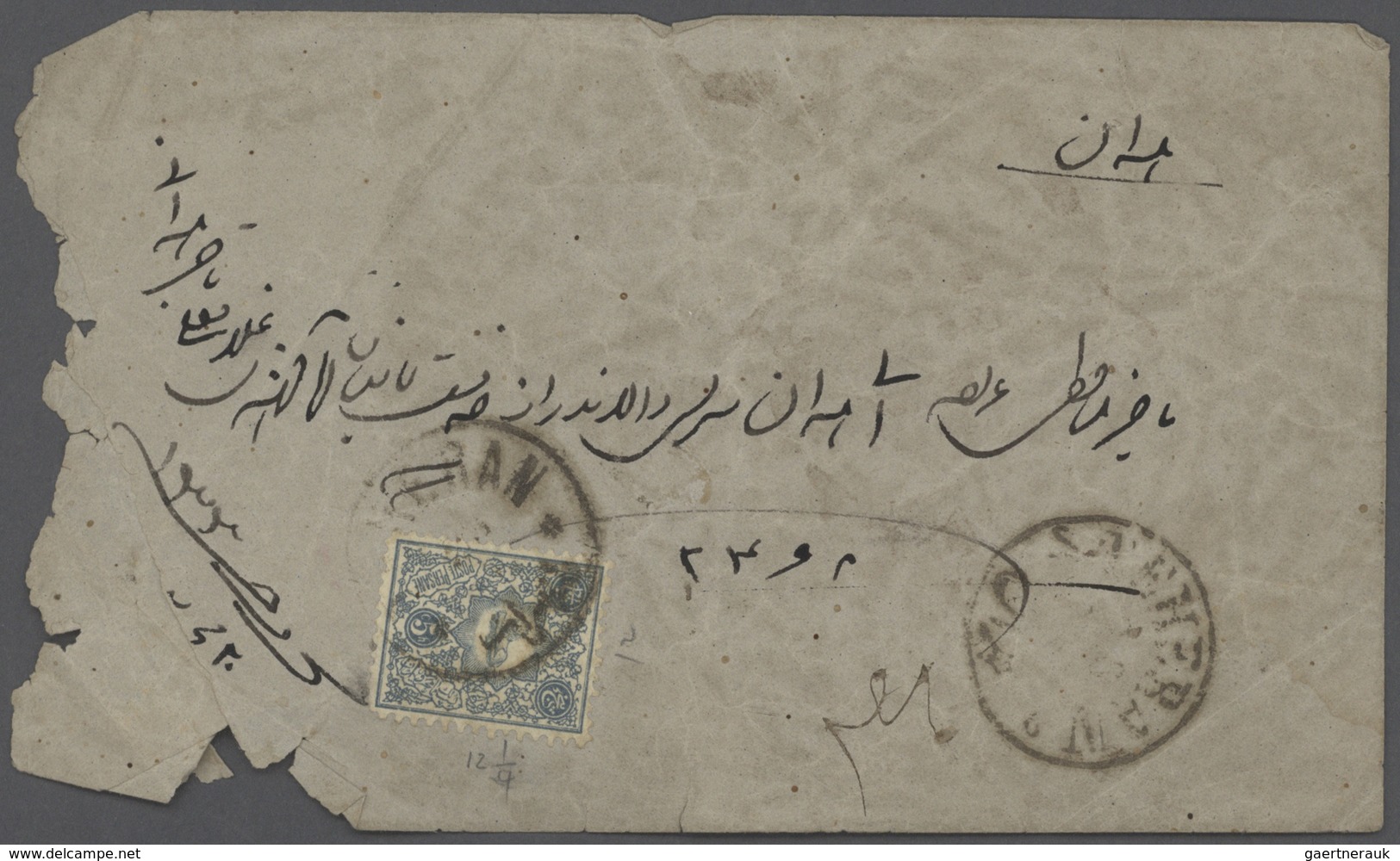 Iran: 1882-1928, Lot with covers & stationerys including early overprinted issues, waybills, pre pai