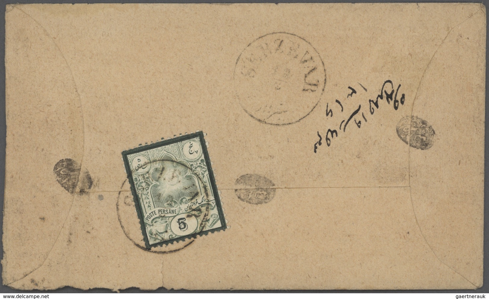 Iran: 1882-1928, Lot with covers & stationerys including early overprinted issues, waybills, pre pai