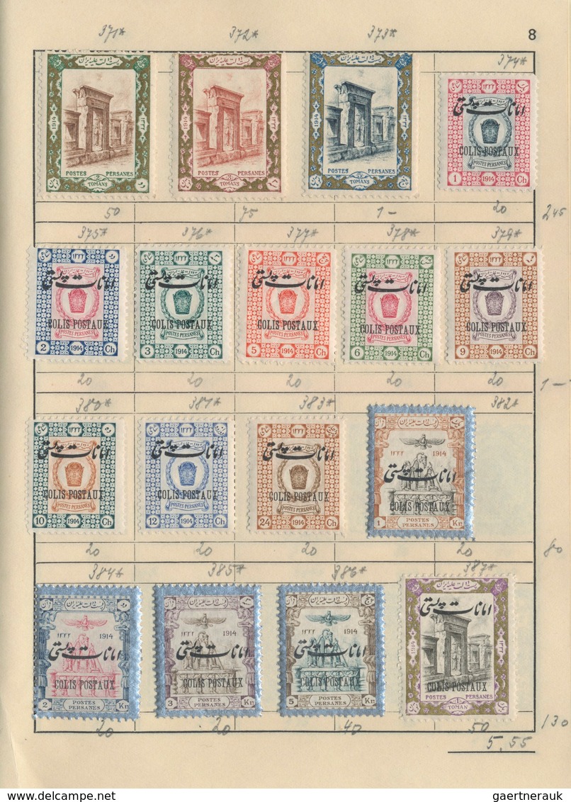 Iran: 1890/1950 (ca.), Assortment Of Apprx. 380 Mint And Used Stamps In An Uncirculated Approval Boo - Iran