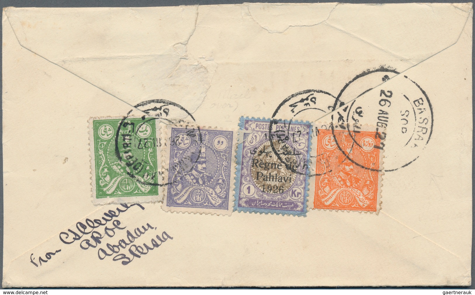 Iran: 1908-34, Group Of 5 Covers From Persia And Three Covers From India To Persia, With Colourful F - Iran