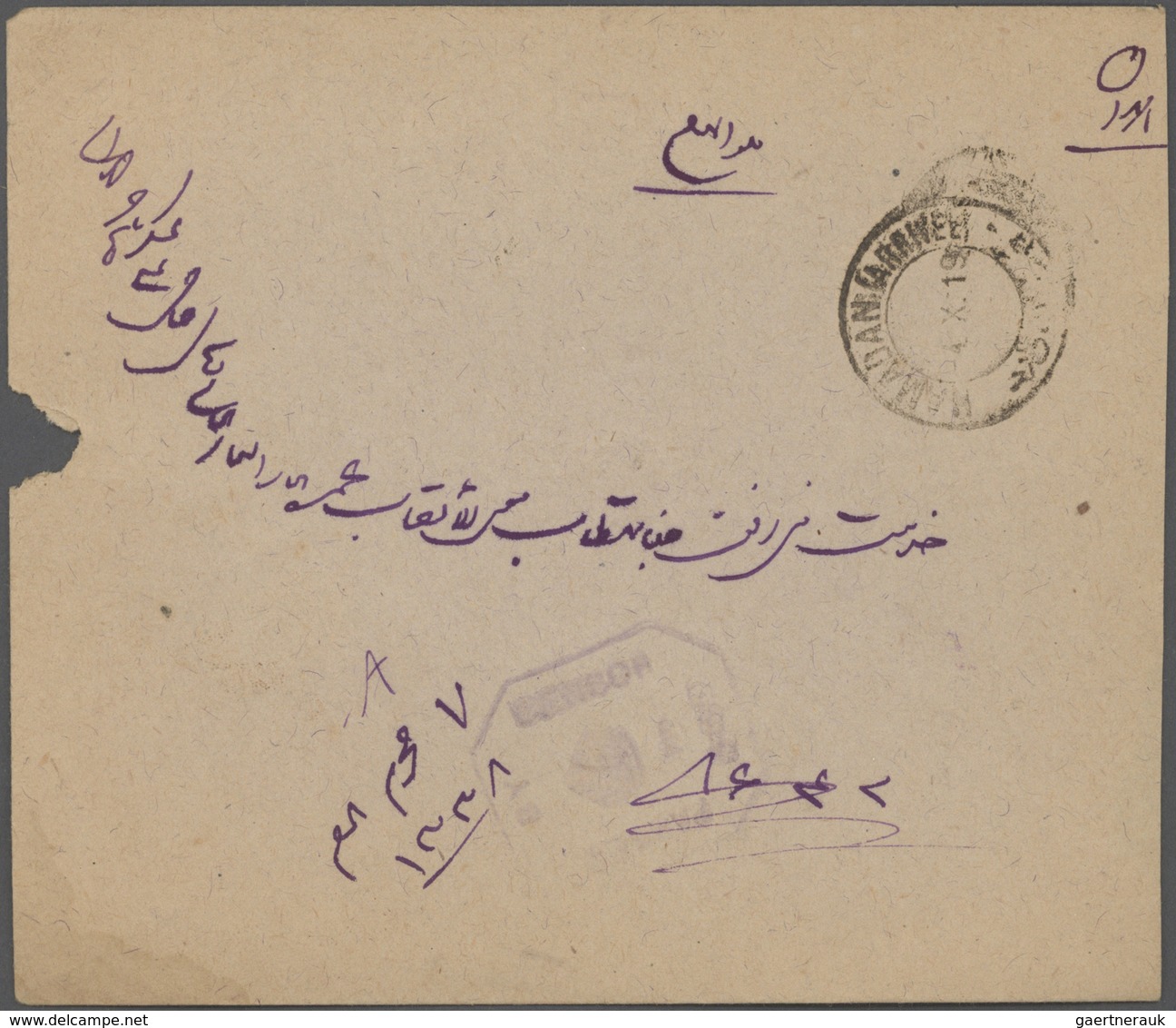 Iran: 1914-18 Ca., 8 Covers Franked With Overprinted Issues, Censors WW I, Some Different, Fine Grou - Iran
