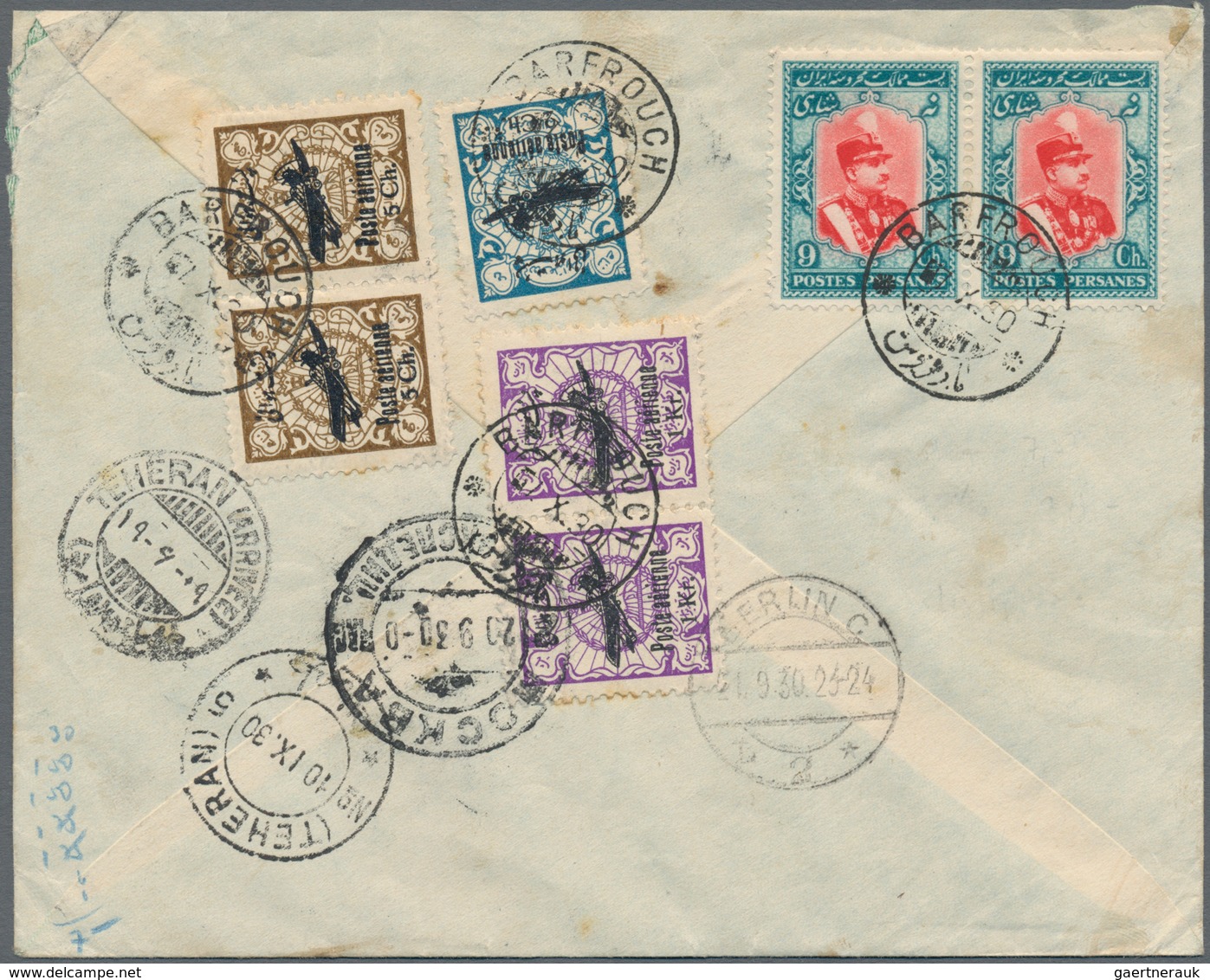 Iran: 1927/1974 (ca.), Mainly 1920s, Lot Of Ten Entires, Incl. Eight Commercial Covers To Berlin, Us - Irán