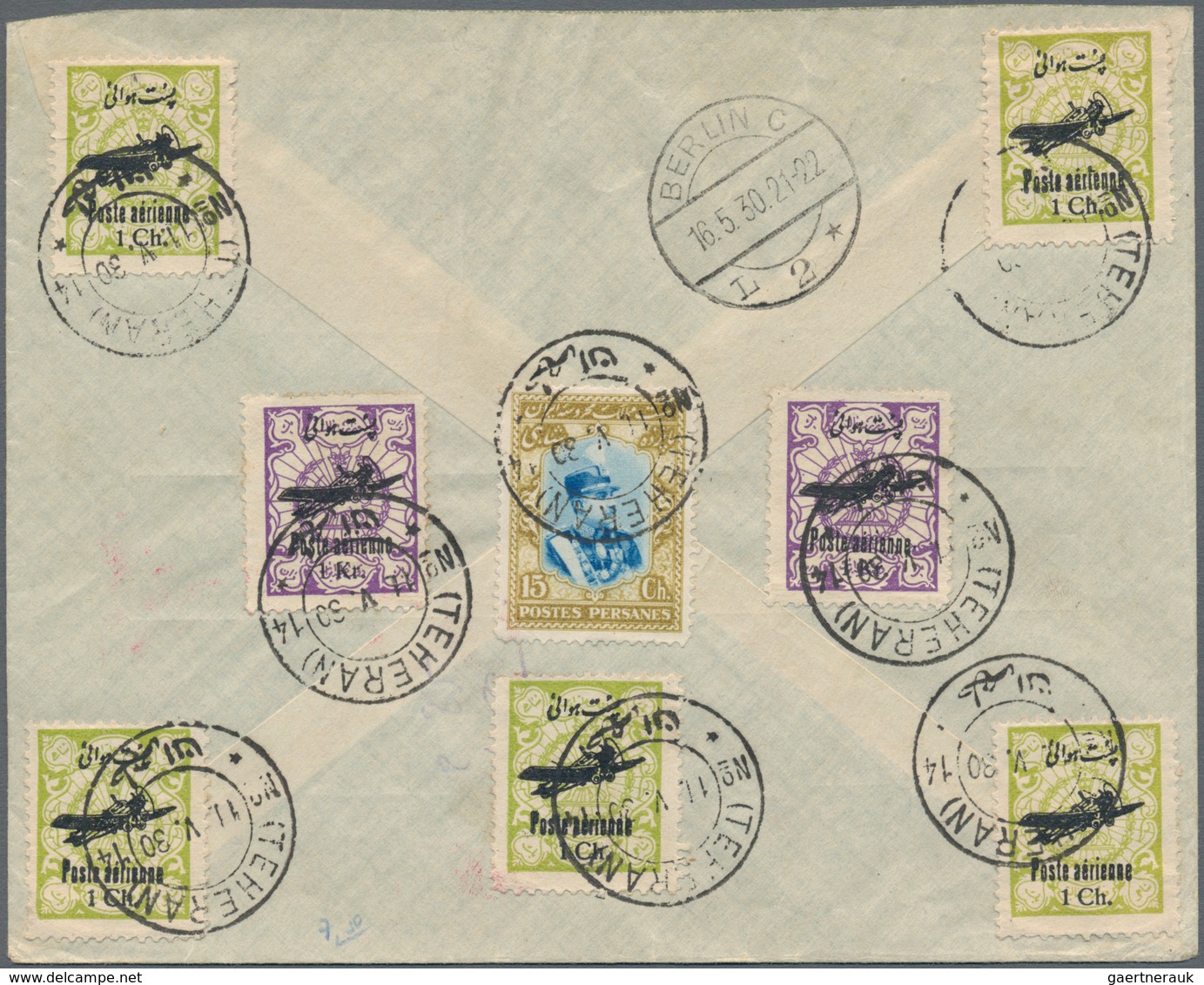 Iran: 1927/1974 (ca.), Mainly 1920s, Lot Of Ten Entires, Incl. Eight Commercial Covers To Berlin, Us - Irán