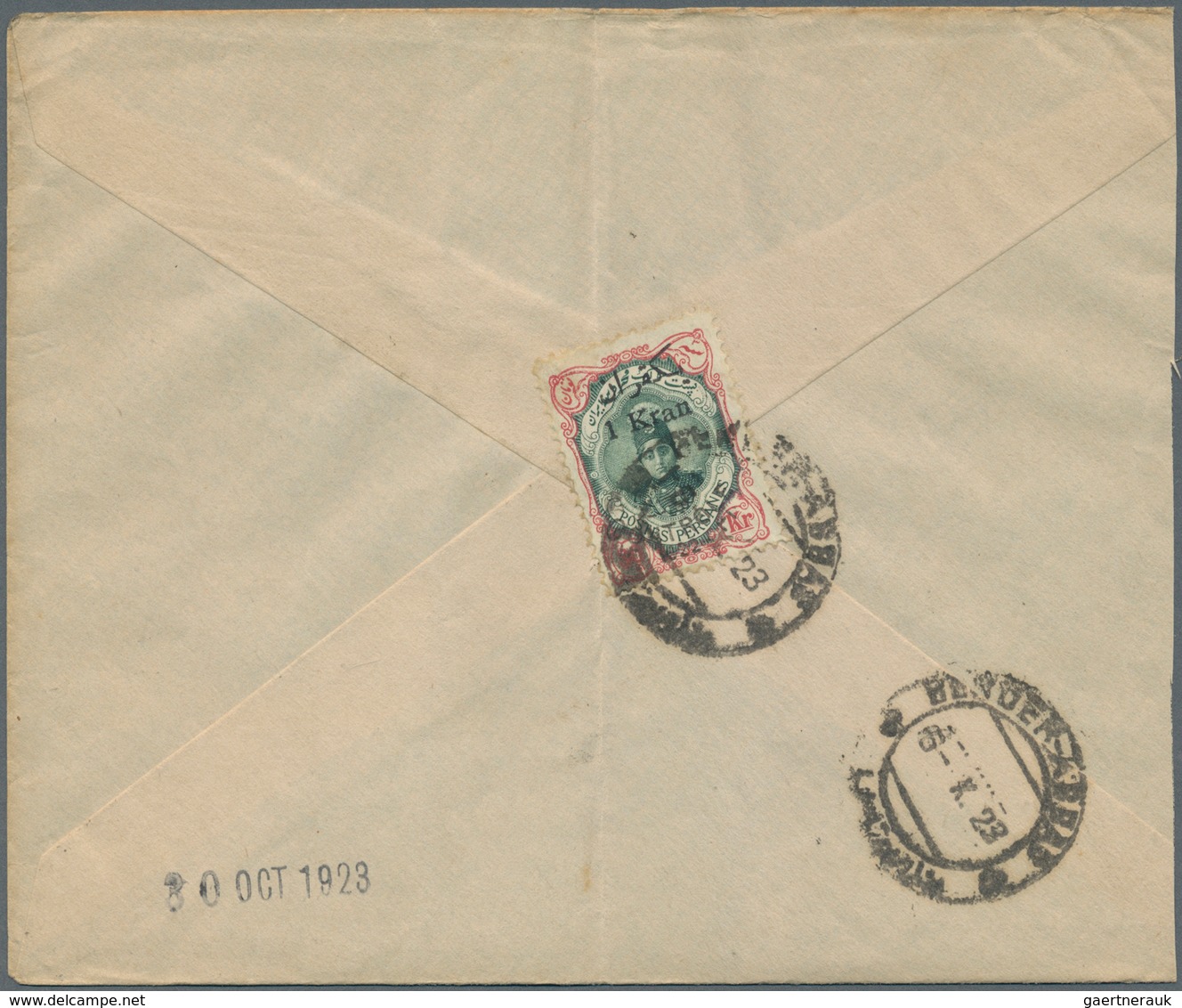 Iran: 1928, Four Covers With "BENADERS" & "CONTROLE" Overprinted Single And Pair Frankings, Complete - Iran