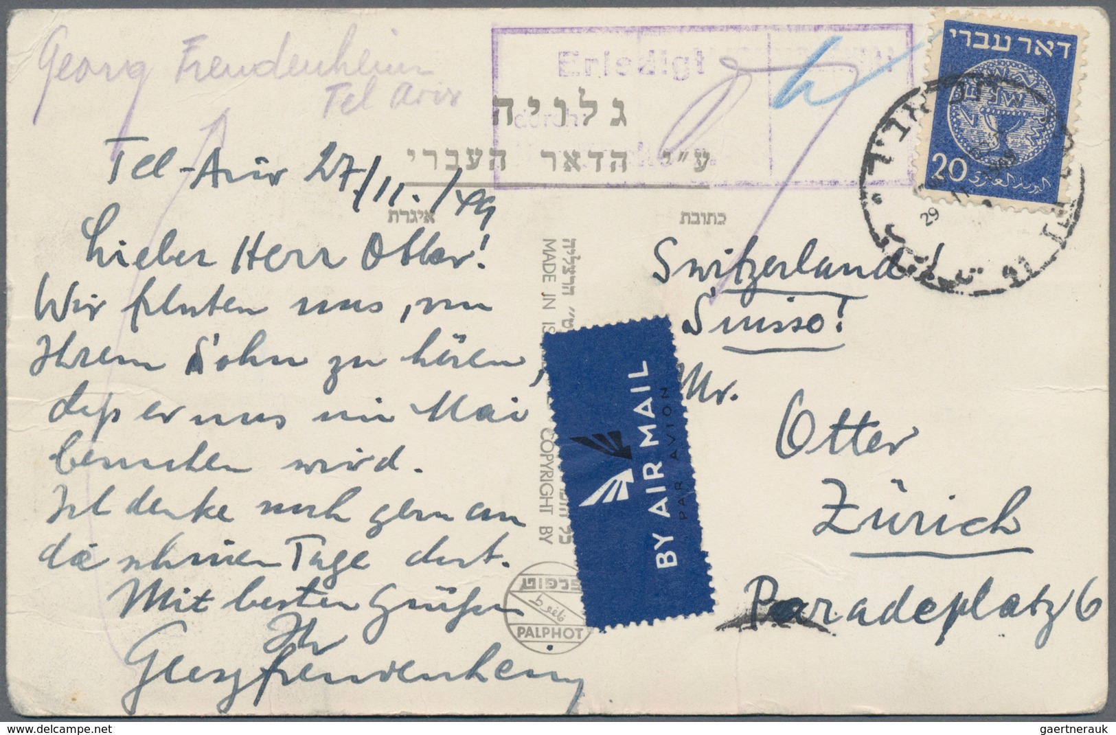 Israel: 1949/1959, Holding Of Apprx 210 Covers/cards/used Stationeries, Comprising Commercial And Ph - Brieven En Documenten