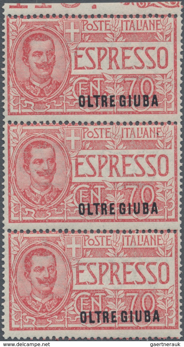 Italienisch-Djubaland: 1926, Victor Emanuel III. EXPRESS Stamps Set Of Two 70c. Rose And 2.50l. Blue - Oltre Giuba