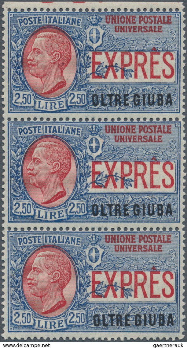 Italienisch-Djubaland: 1926, Victor Emanuel III. EXPRESS Stamps Set Of Two 70c. Rose And 2.50l. Blue - Oltre Giuba