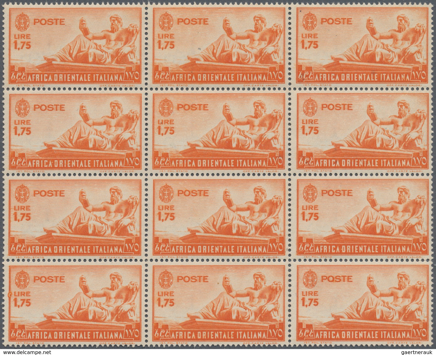 Italienisch-Ostafrika: 1938, Definitive Issue 1.75l. Orange ‚The Nile' (hellenistic Sculpture) In A - Italiaans Oost-Afrika