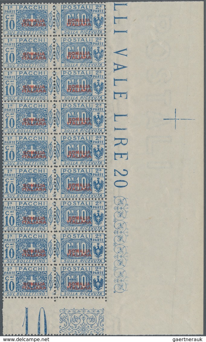 Italienisch-Somaliland - Paketmarken: 1926, Italy Parcel Stamp 10c. Blue With UNISSUED RED Overprint - Somalie