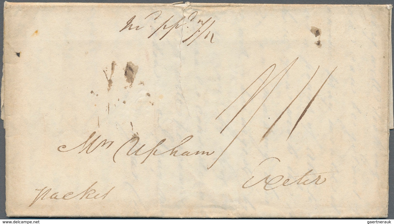 Jamaica - Vorphilatelie: 1794/1836, Four Pre-philatelic Folded Covers, The Earliest Sent 1794 With A - Jamaica (...-1961)