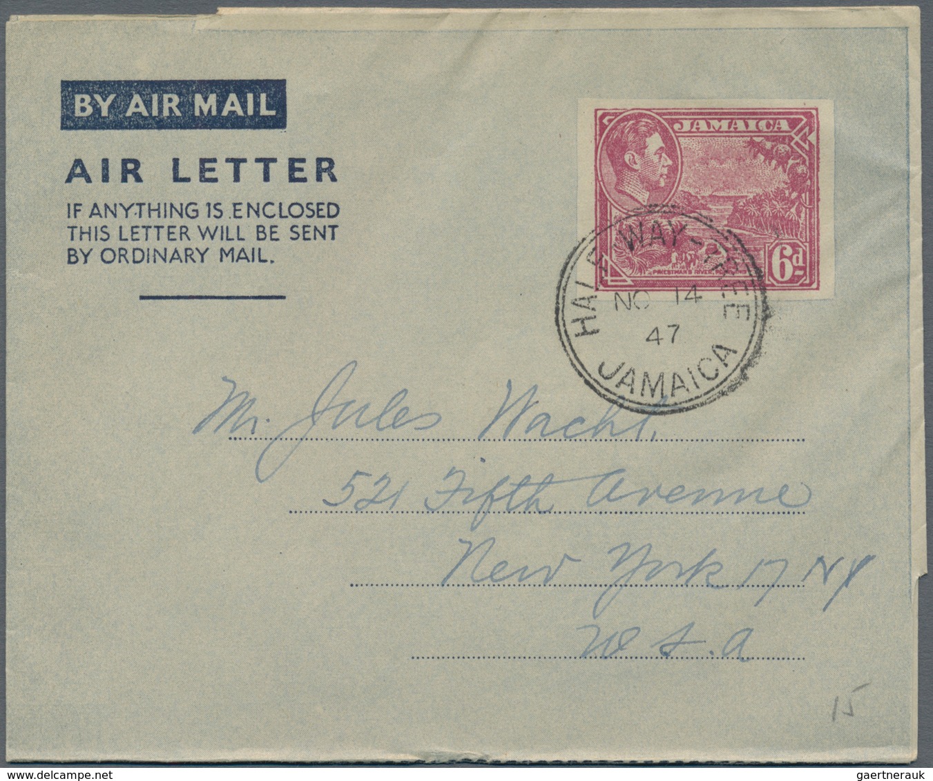 Jamaica: 1947/1995 (ca.) aerogrammes ca. 265 used/unused/CTO airletters incl. Specimen and postal fo