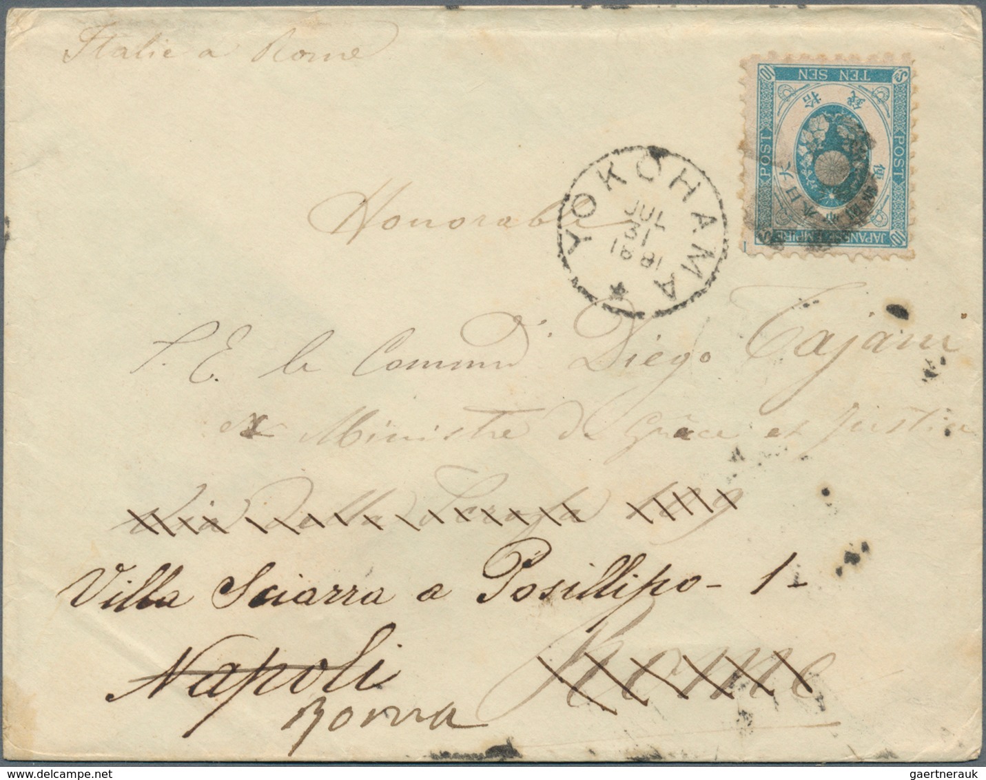 Japan: 1876/1914, Covers (11 Inc. Registered X4) Mostly To Italy Inc. From "Institute For Infectiono - Andere & Zonder Classificatie