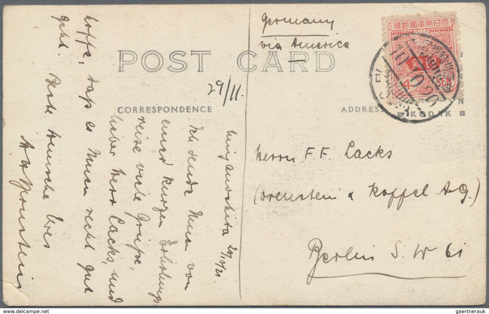 Japan: 1914/37, Covers (5), Franked Ppc (2) And Uprated Stationery All Used Foreign Inc. Japanese Fo - Altri & Non Classificati