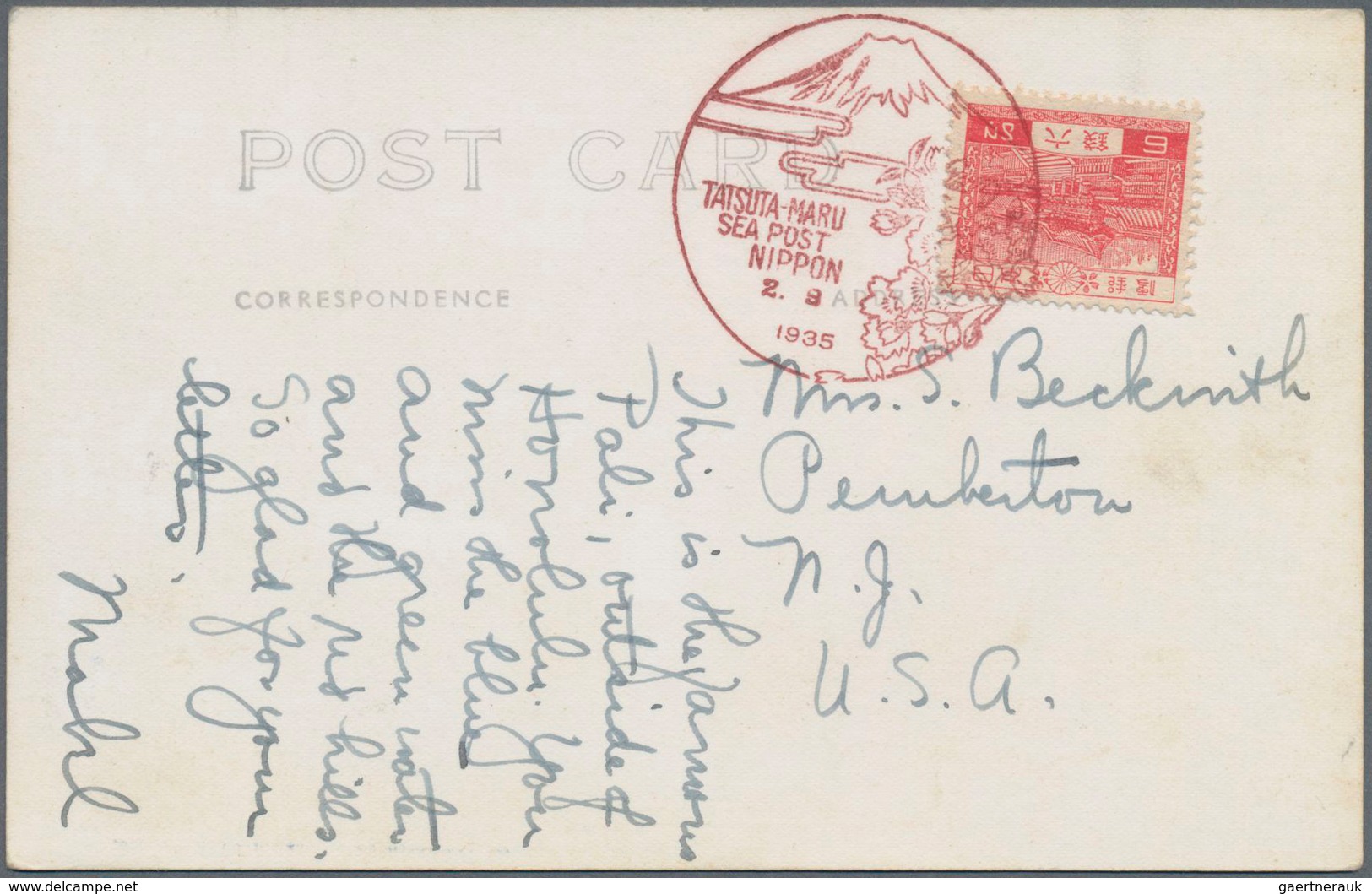 Japan: 1914/37, Covers (5), Franked Ppc (2) And Uprated Stationery All Used Foreign Inc. Japanese Fo - Andere & Zonder Classificatie