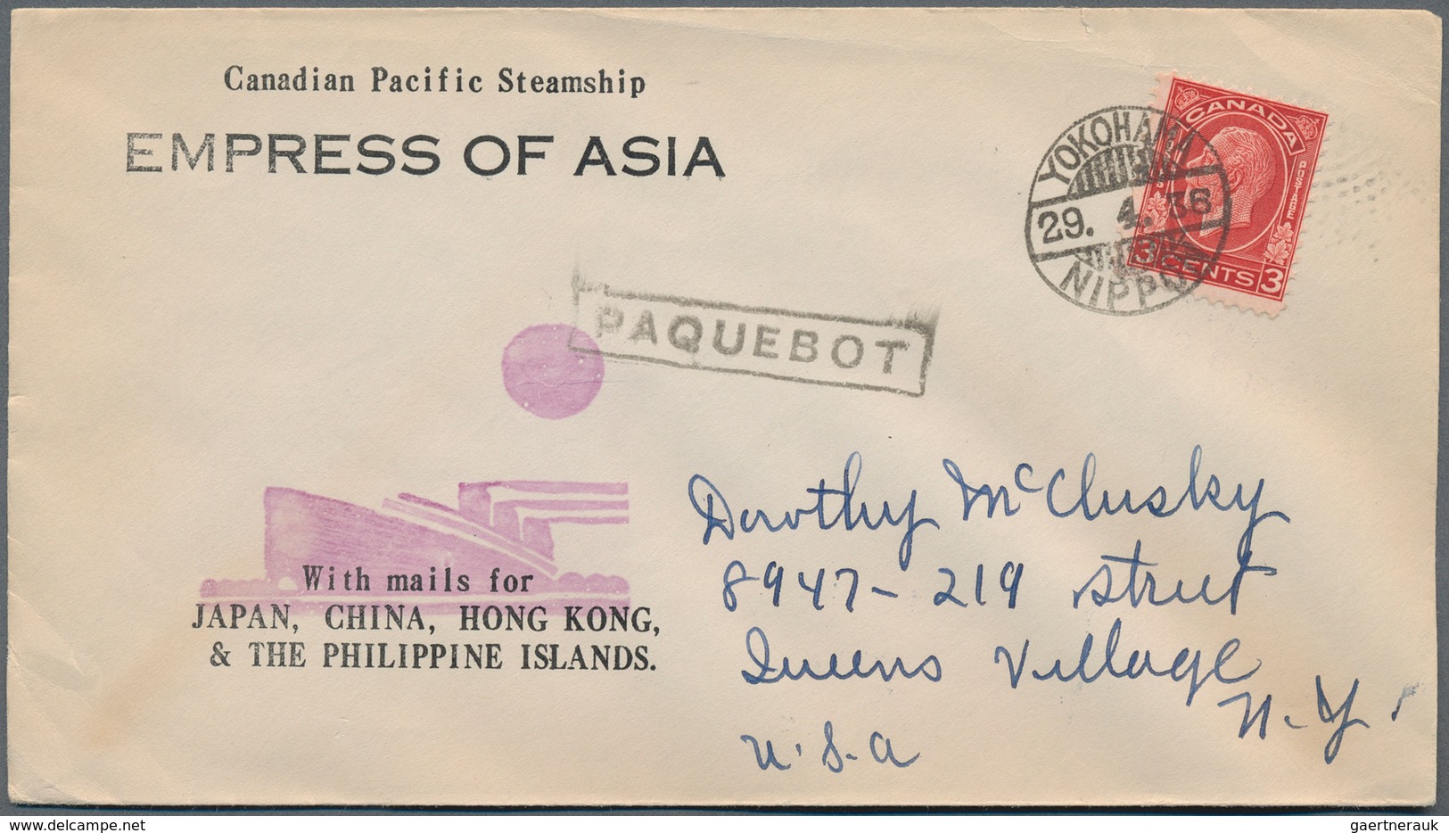 Japan: 1930/36, Covers (10) With Paquebot-marks Or SPO Marks Of NYK (8), States Lines (1) Or Canadia - Sonstige & Ohne Zuordnung