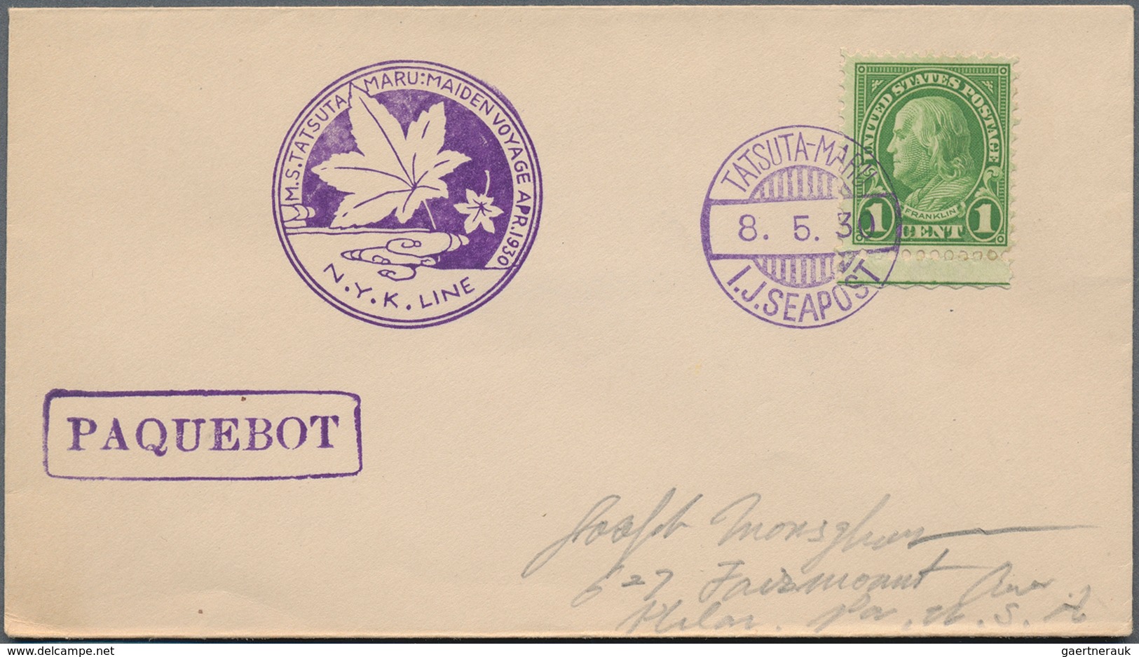 Japan: 1930/41, NYK-paquebot Mail To USA Inc. Kamakura-, Tatsuta- (2), Heian- (2), Asama- (2), Nitta - Otros & Sin Clasificación