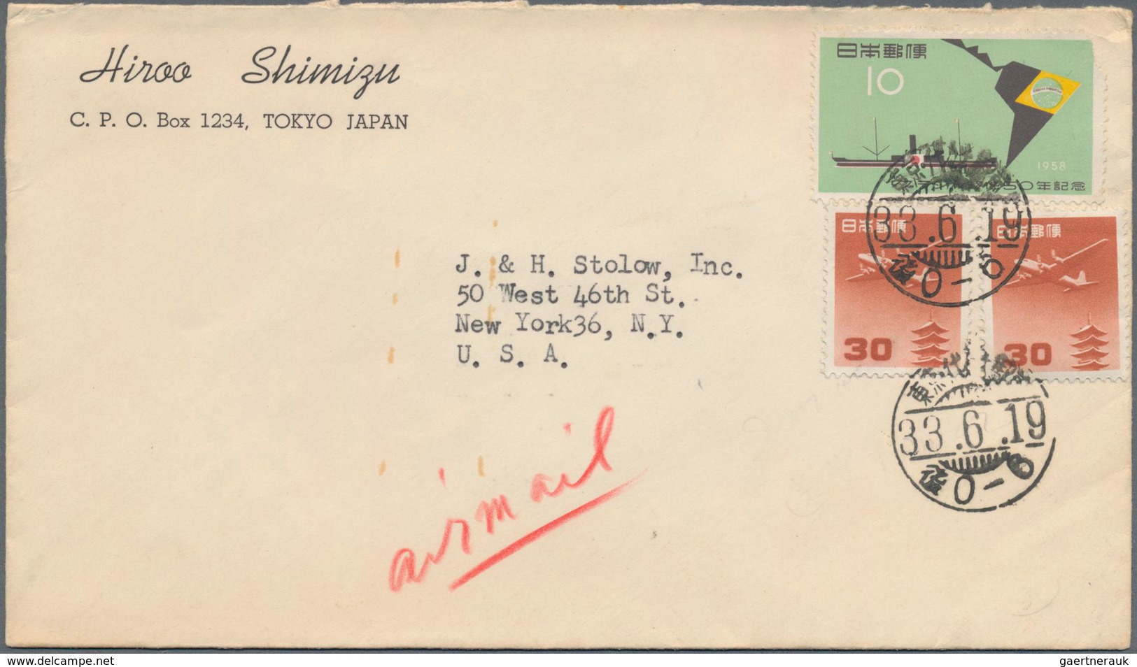 Japan: 1937/60 (ca.), covers (7), franked ppc (8), uprated stationery (1) all used foreign ex.1940 e