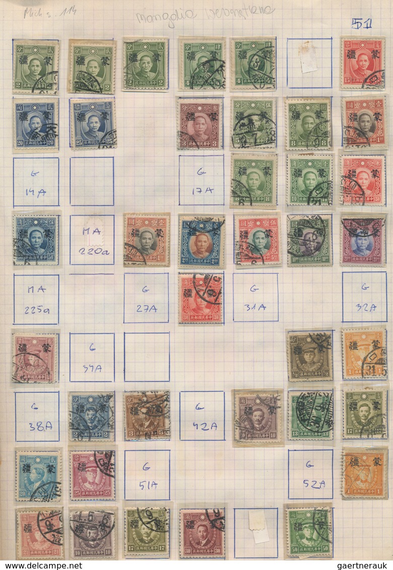 Japanische Besetzung WK II - China: 1940/45, Almost Exclusively Used Collection Mounted On Self-crea - 1941-45 Noord-China