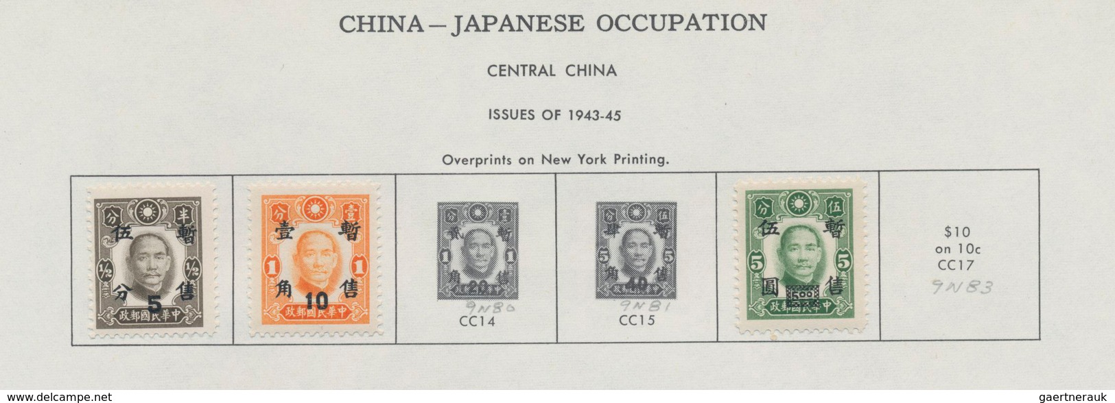 Japanische Besetzung WK II - China: China, 1941/45, Mint And Used Of All Districts On Minkus Pages A - 1941-45 China Dela Norte