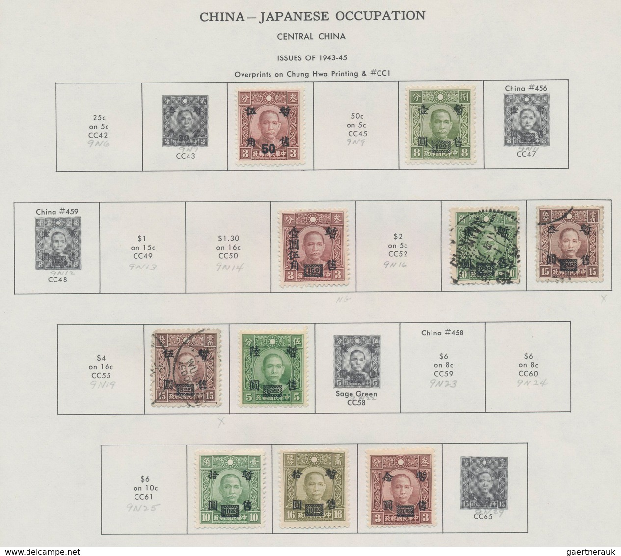 Japanische Besetzung WK II - China: China, 1941/45, Mint And Used Of All Districts On Minkus Pages A - 1941-45 Chine Du Nord
