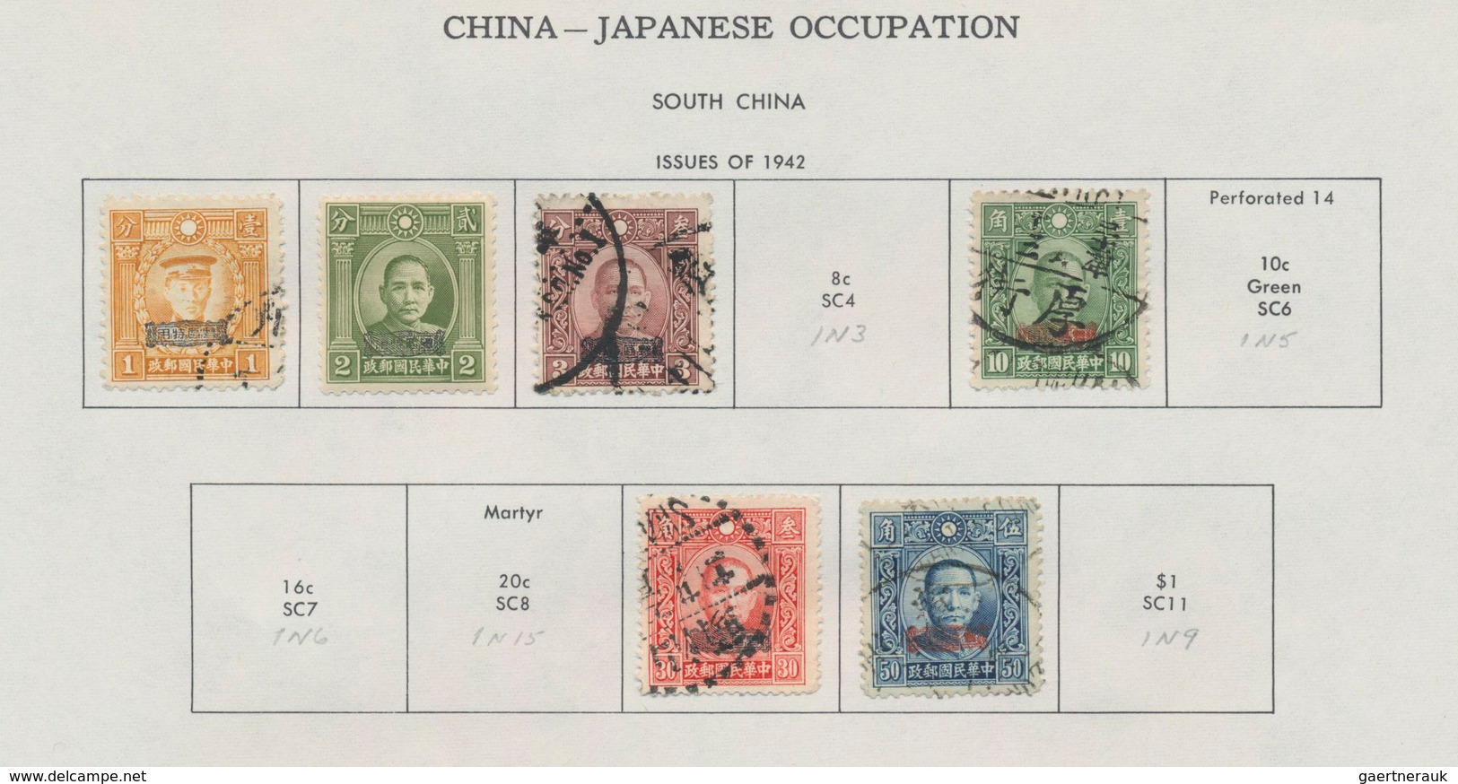 Japanische Besetzung WK II - China: China, 1941/45, mint and used of all districts on Minkus pages a