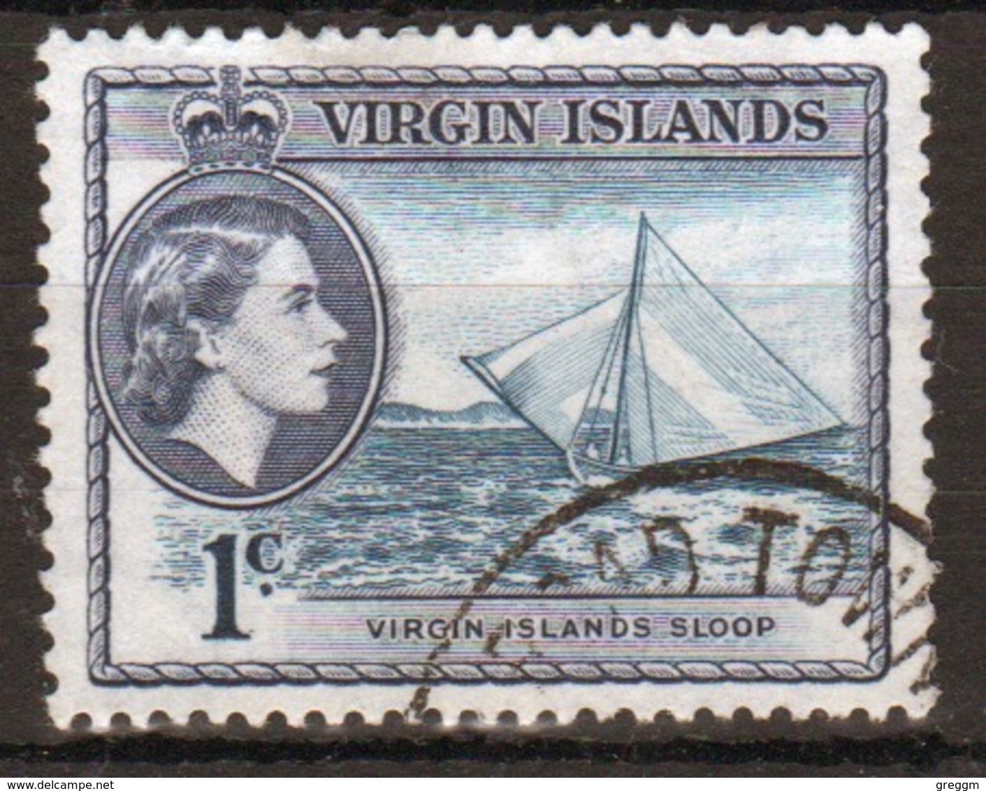 British Virgin Islands 1956 Queen Elizabeth Single 1 Cent Stamp From The Definitive Set. - British Virgin Islands