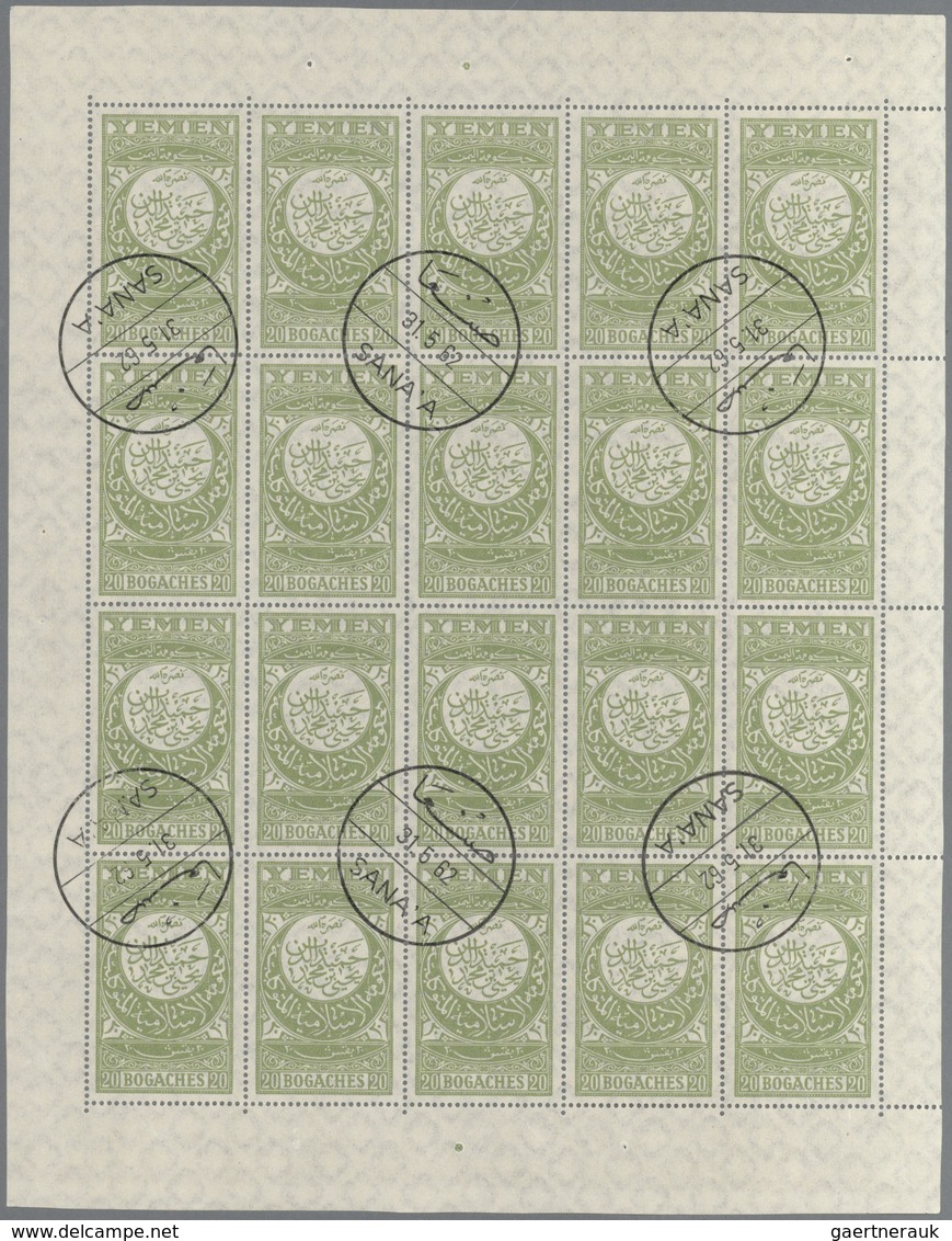 Jemen: 1930/1962 (ca.), Accumulation Of Mostly Blocks And Part Or Complete Sheets With Some In Large - Yémen