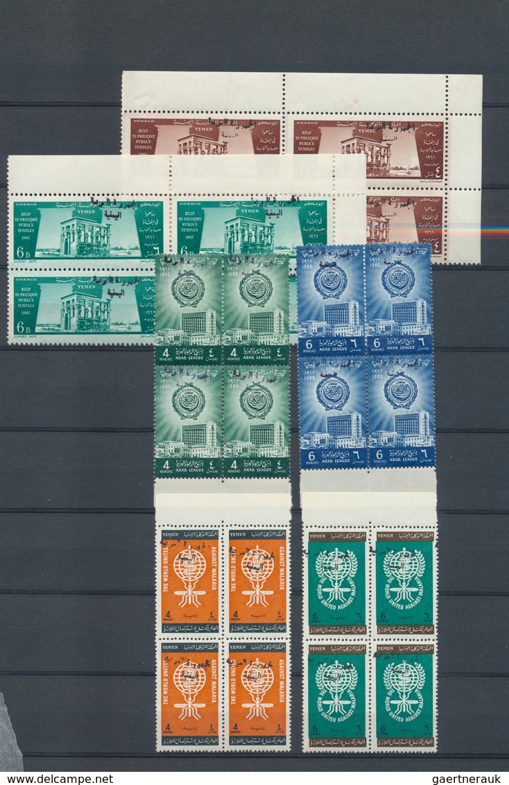 Jemen: 1962/1968, U/m Collection In A Stockbook, Incl. Overprints, Imperf. Issues, Blocks Of Four, S - Yémen