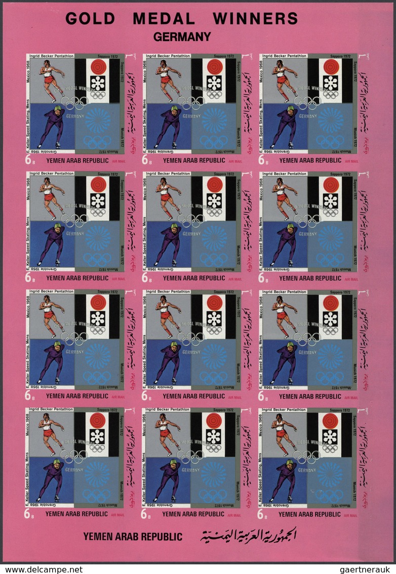 Jemen: 1969/1972, U/m Collection Of (unfolded) Complete Sheets Comprising Only Complete Sets, Good T - Yémen