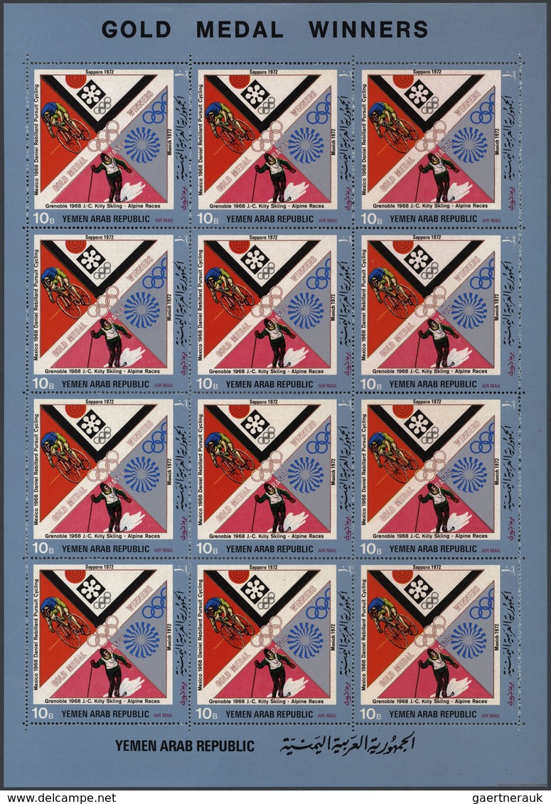 Jemen: 1969/1972, U/m Collection Of (unfolded) Complete Sheets Comprising Only Complete Sets, Good T - Jemen