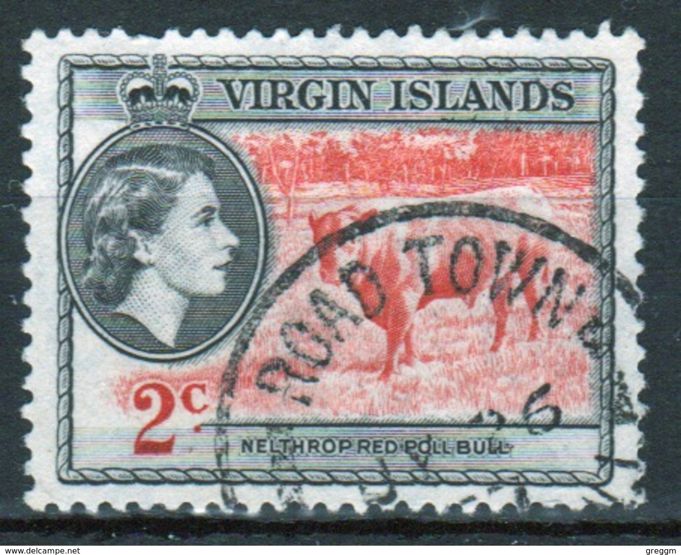 British Virgin Islands 1956 Queen Elizabeth Single 2 Cent Stamp From The Definitive Set. - British Virgin Islands