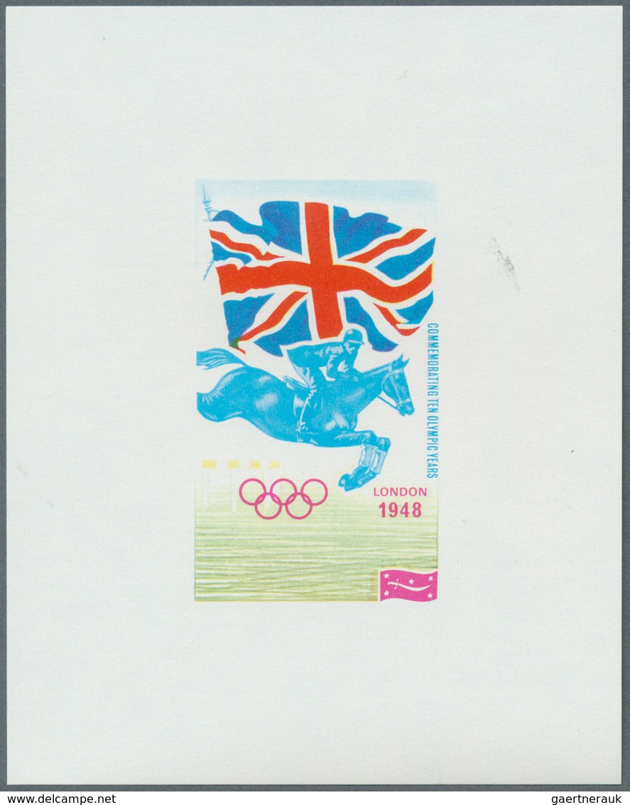 Jemen - Königreich: 1968, Summer OLYMPICS 1924-1968 'National flags and venues' 11 different imperfo