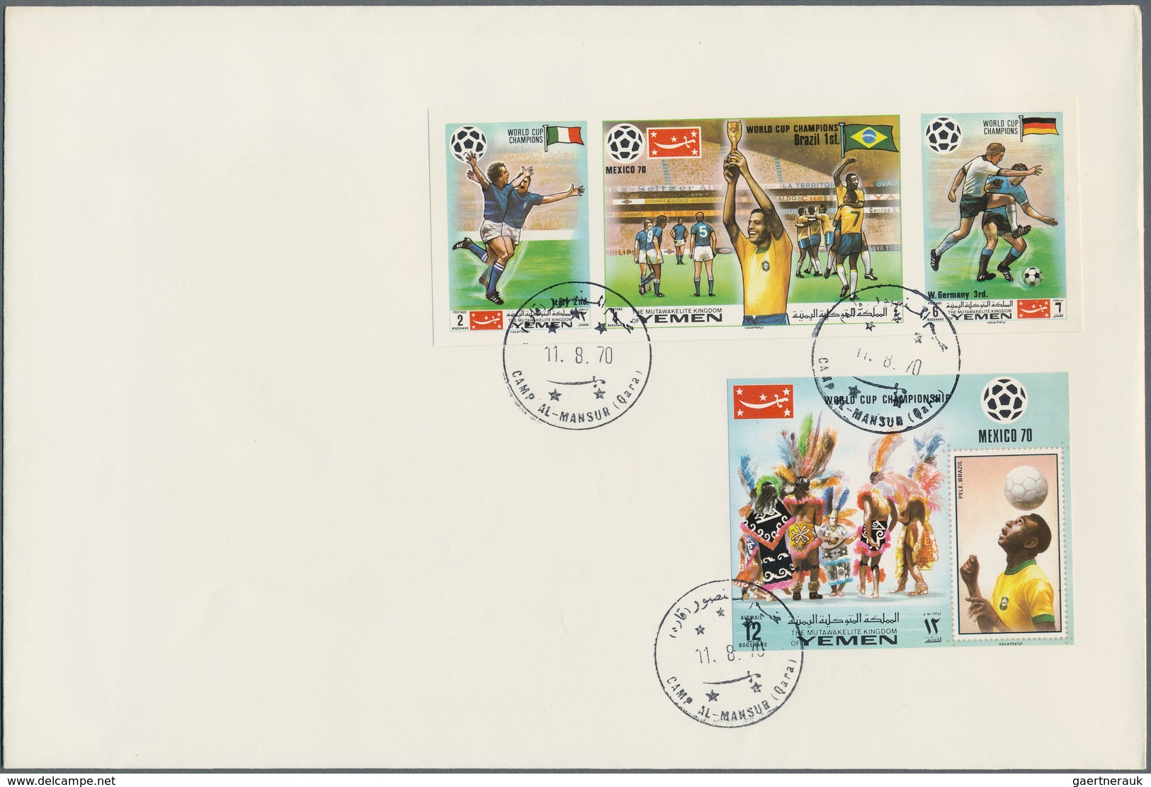 Jemen - Königreich: 1970, Yemen, Football World Cup, GOLD FOIL Stamps `Famous Players` Perf. And Imp - Yemen