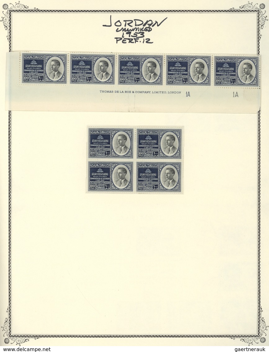 Jordanien: 1952-77, Comprehensive Collection In Two Scott Albums Including 1953 Overprinted Issues W - Jordanië