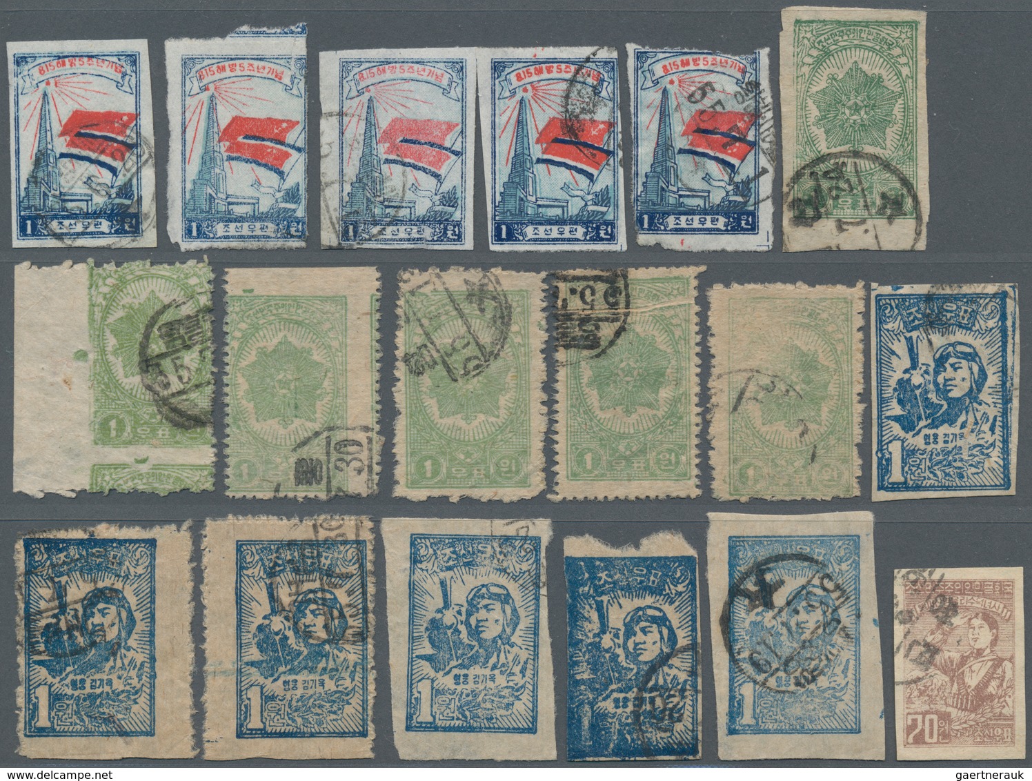 Korea-Nord: 1950/1957, Useful Lot Of Elder Issues On Three Stockcards. High Catalogue Value. - Korea (Nord-)