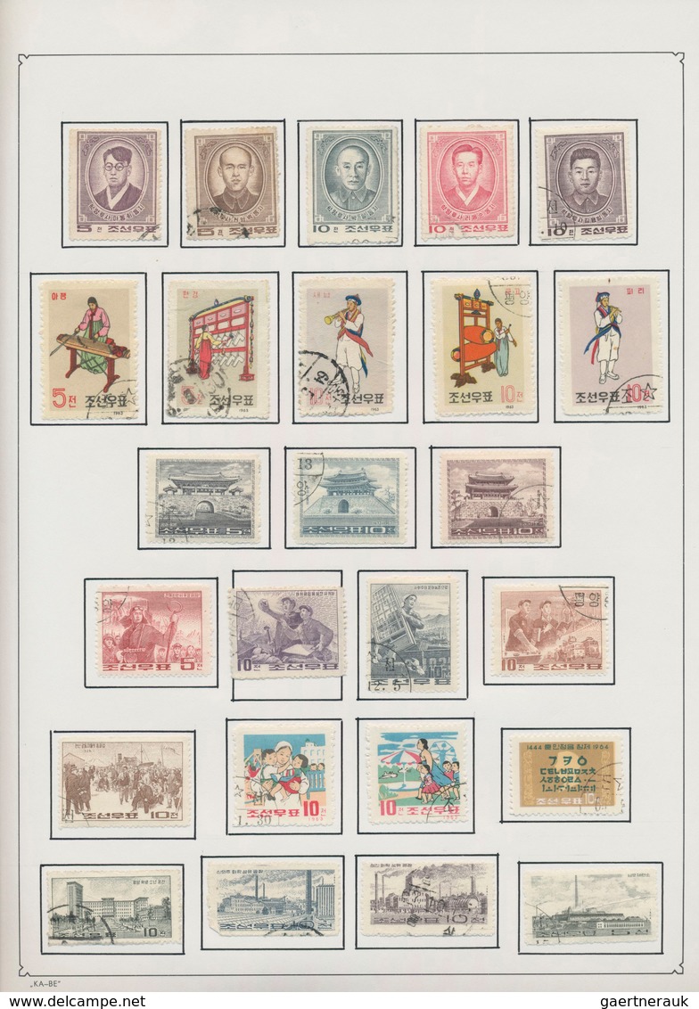 Korea-Nord: 1950/1990 (ca.), Used Collection In A Binder, Incl. Attractive Thematic Sets And Souveni - Korea (Nord-)