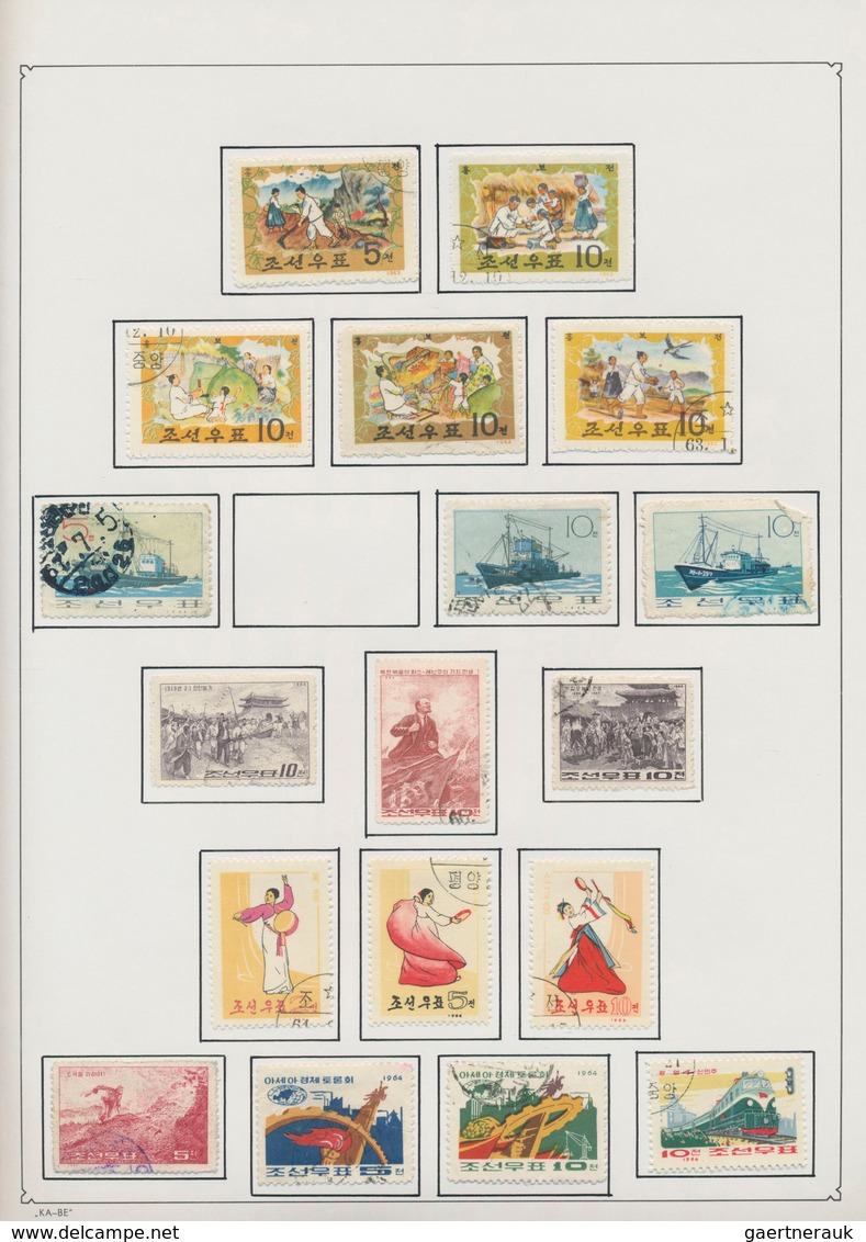 Korea-Nord: 1950/1990 (ca.), Used Collection In A Binder, Incl. Attractive Thematic Sets And Souveni - Corea Del Norte