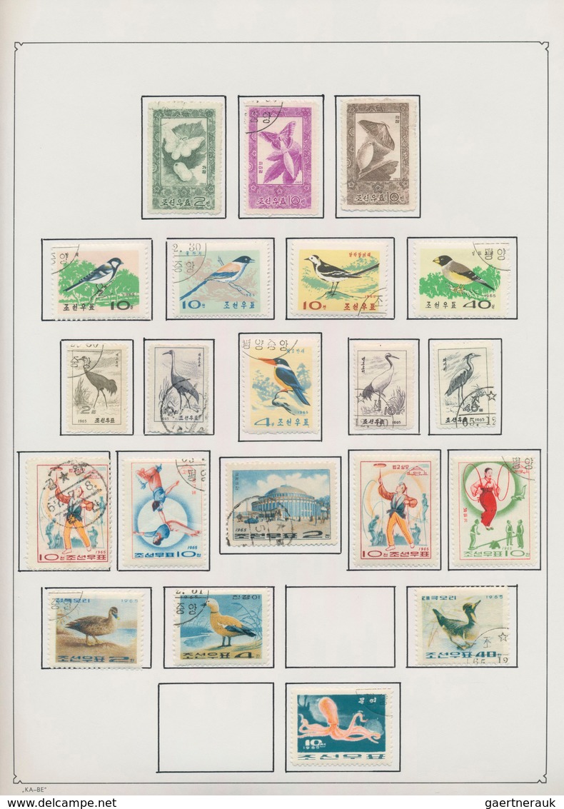 Korea-Nord: 1950/1990 (ca.), Used Collection In A Binder, Incl. Attractive Thematic Sets And Souveni - Corea Del Norte