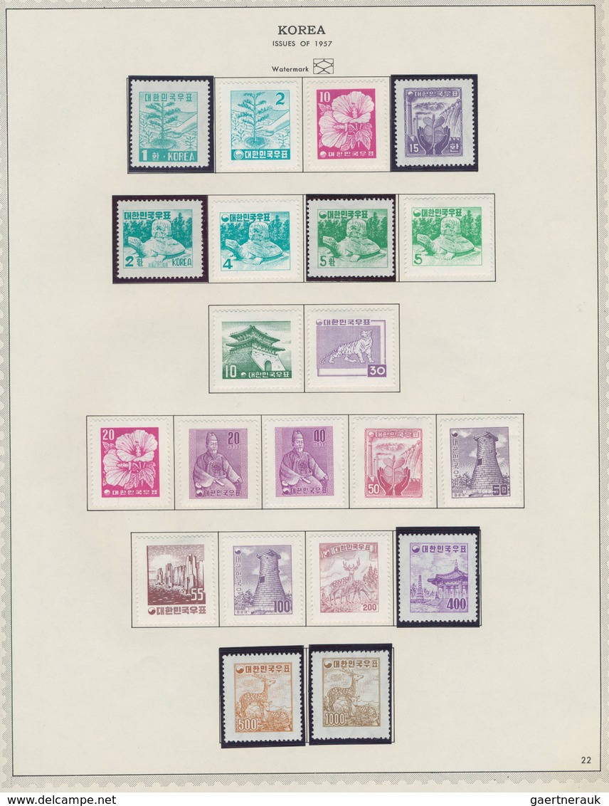 Korea-Süd: 1946/77, MNH but mainly mounted mint (inc. no gum as issued) and very few used on Minkus