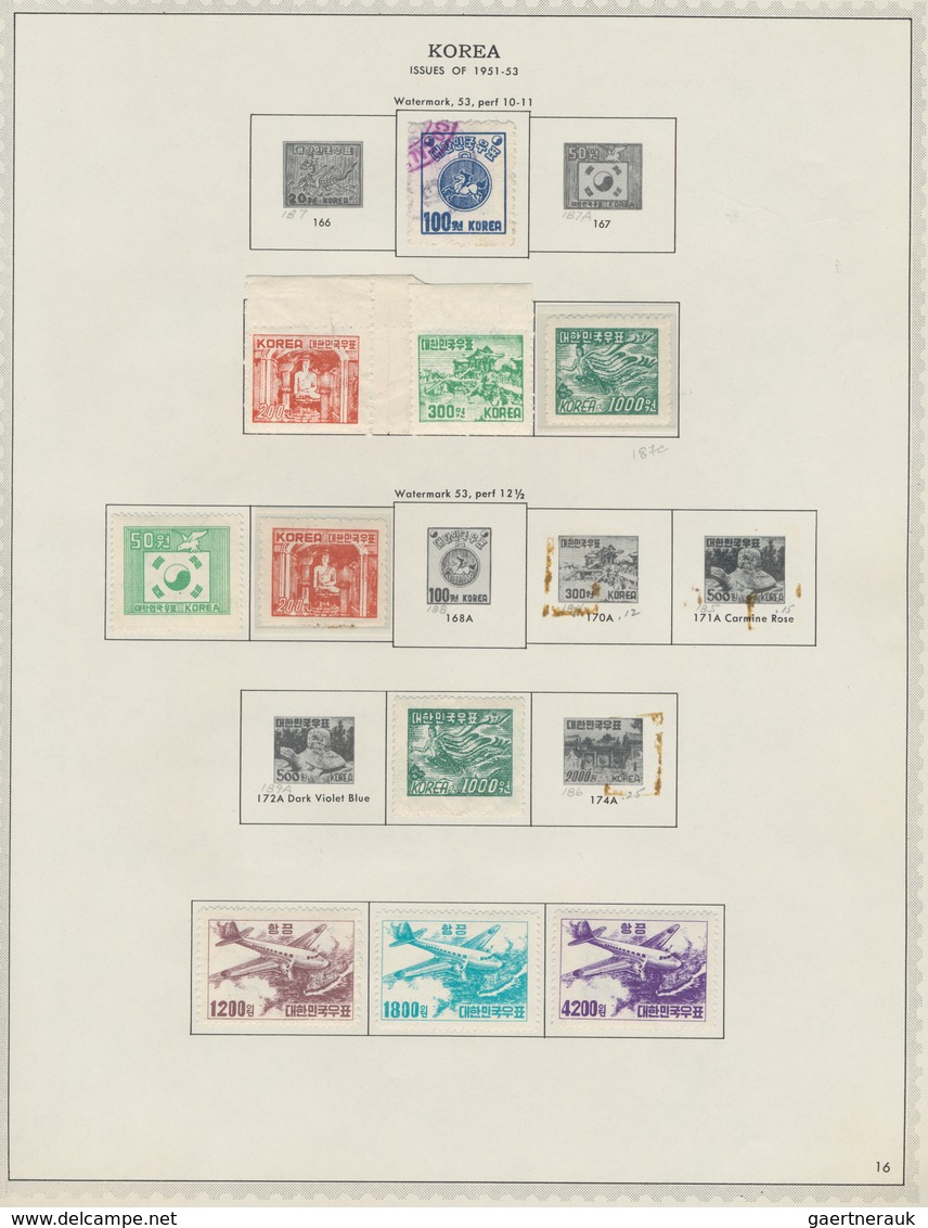 Korea-Süd: 1946/77, MNH but mainly mounted mint (inc. no gum as issued) and very few used on Minkus