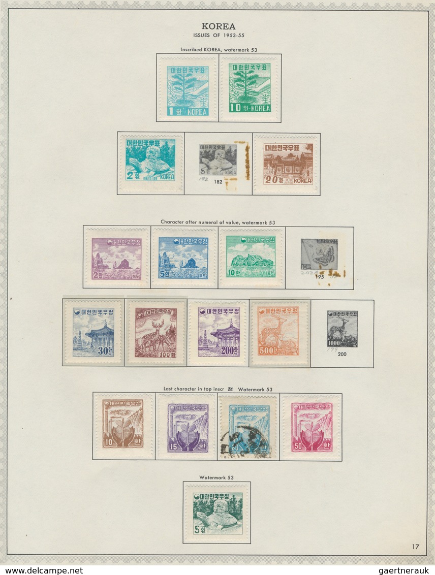 Korea-Süd: 1946/77, MNH but mainly mounted mint (inc. no gum as issued) and very few used on Minkus