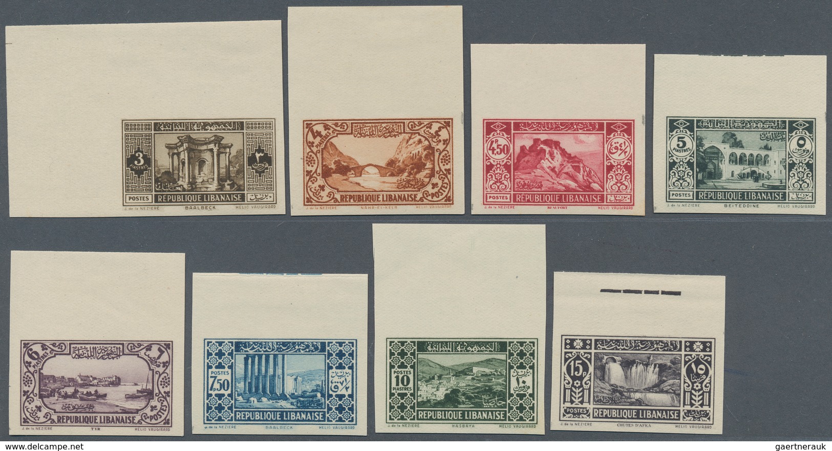 Libanon: 1924/1959, specialised assortment incl. overprint varieties (some signed Calves), rare impe